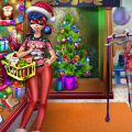 Dotted Girl Christmas Shopping