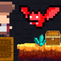 Tiny Man And Red Bat